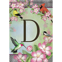 Carson Songbird Monogram D 49658  Carson Garden Flag 12.5" x 18" '49658 Flags