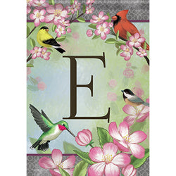 Carson Songbird Monogram E 49659  Carson Garden Flag 12.5" x 18" '49659 Flags