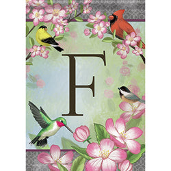 Carson Songbird Monogram F 49660  Carson Garden Flag 12.5" x 18" '49660 Flags