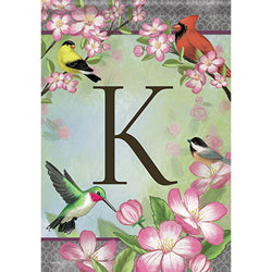 Carson Songbird Monogram K 49664 Carson Garden Flag 12.5" x 18" '49664 Flags