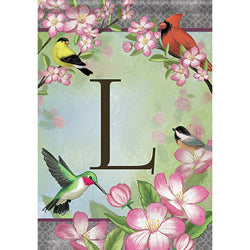 Carson Songbird Monogram L 49665 Carson Garden Flag 12.5" x 18" '49665 Flags