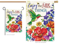 Custom Decor Wildflowers & Hummingbird 5058 Decorative Flag 5058FL Flags