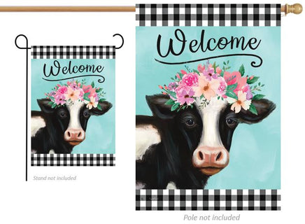 Custom Decor Floral Cow 5102 Decorative Flag 5102FL Flags