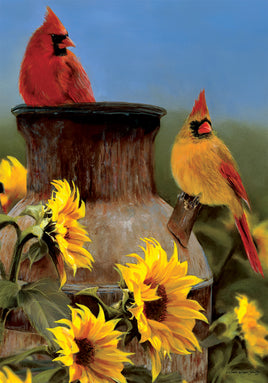 Custom Decor Cardinal Sunflowers 2896 Decorative Flag 2896FL Flags